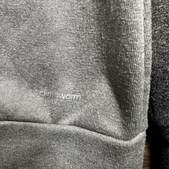 Adidas Heather Gray Climawarm Sweatshirt with Coral Pink Logo - Picture 10 of 11